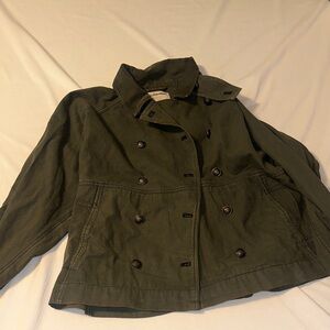 Olive Double-Breasted Free People Women's Utility Jacket